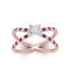 Load image into Gallery viewer, cross-band-princess-cut-engagment-ring-with-pink-sapphire-rose-gold-FD9890PRRGSADRPIANGLE5-NL-RG_7f3e6322-a772-4f9e-b8a6-c58a63e90cd4.jpg?v=1760525926