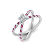 Load image into Gallery viewer, cross-band-princess-cut-engagment-ring-with-pink-sapphire-white-gold-FD9890PRRGSADRPIANGLE2-NL-WG_586db020-8793-422f-89b8-eda369efcf06.jpg?v=1760525925