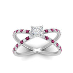 Load image into Gallery viewer, cross-band-princess-cut-engagment-ring-with-pink-sapphire-white-gold-FD9890PRRGSADRPIANGLE5-NL-WG_c009e5cd-e0ac-4ccd-85ce-3fa79d2605bf.jpg?v=1760525926