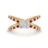 Load image into Gallery viewer, cross-band-princess-cut-engagment-ring-with-pink-sapphire-yellow-gold-FD9890PRRGSADRPI-NL-YG_f39f6b50-50fa-428b-a4d4-e641520a3393.jpg?v=1760525925