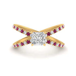 Load image into Gallery viewer, cross-band-princess-cut-engagment-ring-with-pink-sapphire-yellow-gold-FD9890PRRGSADRPI-NL-YG_f39f6b50-50fa-428b-a4d4-e641520a3393.jpg?v=1760525925