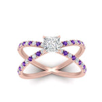 Load image into Gallery viewer, cross-band-princess-cut-engagment-ring-with-purple-topaz-rose-gold-FD9890PRRGVITOANGLE5-NL-RG_4371596c-5d07-47e1-80f8-ebbd7c10da94.jpg?v=1760525926