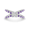 Load image into Gallery viewer, cross-band-princess-cut-engagment-ring-with-purple-topaz-white-gold-FD9890PRRGVITO-NL-WG_90b79aa0-c337-4ecd-a9ed-bb69731def84.jpg?v=1760525926