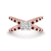 Load image into Gallery viewer, cross-band-princess-cut-engagment-ring-with-ruby-rose-gold-FD9890PRRGRUDR-NL-RG_57b609df-dbc8-4ac2-89b6-95581137c36c.jpg?v=1760525926