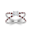 Load image into Gallery viewer, cross-band-princess-cut-engagment-ring-with-ruby-white-gold-FD9890PRRGRUDRANGLE5-NL-WG_6b1f0ee2-1833-4d26-8937-f0e7b4e2e050.jpg?v=1760525926