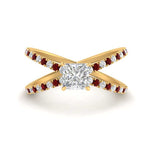 Load image into Gallery viewer, cross-band-princess-cut-engagment-ring-with-ruby-yellow-gold-FD9890PRRGRUDR-NL-YG_98803622-94db-4c8d-af18-19fa05f09a13.jpg?v=1760525926