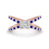 Load image into Gallery viewer, cross-band-princess-cut-engagment-ring-with-sapphire-rose-gold-FD9890PRRGSABL-NL-RG_2ac9d105-6f52-4203-badb-722cb344cd5d.jpg?v=1760525926