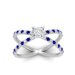 Load image into Gallery viewer, cross-band-princess-cut-engagment-ring-with-sapphire-white-gold-FD9890PRRGSABLANGLE5-NL-WG_9a39c368-ecc7-4ae3-b591-39f2470e05b3.jpg?v=1760525926