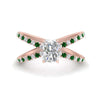 Load image into Gallery viewer, cross-band-radiant-cut-engagment-ring-with-emerald-rose-gold-FD9890RARGEMGR-NL-RG_acafdcd3-559b-42f1-bda5-c0b838b6ec48.jpg?v=1760525935