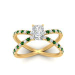 Load image into Gallery viewer, cross-band-radiant-cut-engagment-ring-with-emerald-yellow-gold-FD9890RARGEMGRANGLE5-NL-YG.jpg?v=1760525827
