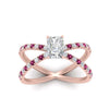 Load image into Gallery viewer, cross-band-radiant-cut-engagment-ring-with-pink-sapphire-rose-gold-FD9890RARGSADRPIANGLE5-NL-RG_c22050c7-3045-4587-9c47-1537420238e7.jpg?v=1760525935
