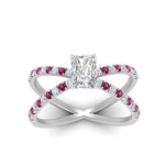 Load image into Gallery viewer, cross-band-radiant-cut-engagment-ring-with-pink-sapphire-white-gold-FD9890RARGSADRPIANGLE5-NL-WG.jpg?v=1760525827
