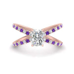 Load image into Gallery viewer, cross-band-radiant-cut-engagment-ring-with-purple-topaz-rose-gold-FD9890RARGVITO-NL-RG.jpg?v=1760525827
