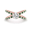 Load image into Gallery viewer, cross-band-round-cut-engagment-ring-with-emerald-rose-gold-FD9890RORGEMGR-NL-RG_94493cb0-141d-4644-b7c4-ef94d2ba9653.jpg?v=1760525946