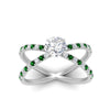 Load image into Gallery viewer, cross-band-round-cut-engagment-ring-with-emerald-white-gold-FD9890RORGEMGRANGLE5-NL-WG_0b1d1856-1eeb-4bff-bac0-8011b711a877.jpg?v=1760525946