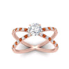 Load image into Gallery viewer, cross-band-round-cut-engagment-ring-with-orange-sapphire-rose-gold-FD9890RORGSAORANGLE5-NL-RG_e5745495-1d94-4ba9-a16d-138d70c05814.jpg?v=1760525945
