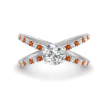 Load image into Gallery viewer, cross-band-round-cut-engagment-ring-with-orange-sapphire-white-gold-FD9890RORGSAOR-NL-WG_9ef0ead8-173f-4e36-a323-f8967303ff98.jpg?v=1760525945
