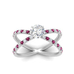 Load image into Gallery viewer, cross-band-round-cut-engagment-ring-with-pink-sapphire-white-gold-FD9890RORGSADRPIANGLE5-NL-WG_0fe11d99-ea46-4e53-8d33-b1adc450576c.jpg?v=1760525945
