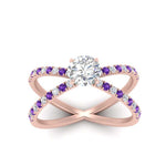 Load image into Gallery viewer, cross-band-round-cut-engagment-ring-with-purple-topaz-rose-gold-FD9890RORGVITOANGLE5-NL-RG_1e75d0e5-7123-449f-83fd-c66bc10ac666.jpg?v=1760525946
