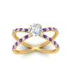 Load image into Gallery viewer, cross-band-round-cut-engagment-ring-with-purple-topaz-yellow-gold-FD9890RORGVITOANGLE5-NL-YG_57f8e888-e860-40a5-9605-16ad5e69ad7c.jpg?v=1760525946