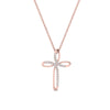 Load image into Gallery viewer, cross-design-pendant-with-diamond-in-rose-gold-FDPD10729-ANGLE1-NL-RG