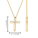 Load image into Gallery viewer, cross-design-pendant-with-diamond-in-yellow-gold-FDPD10729-NL-YG-HW
