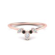 Crown Bezel Curved Band Ring