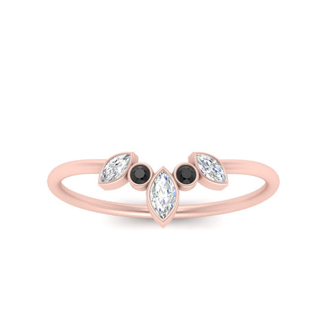 Crown Bezel Curved Band Ring