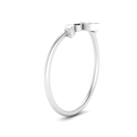 Crown Bezel Curved Band Ring