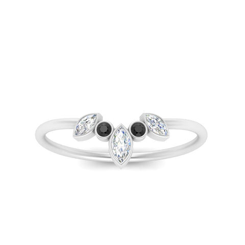 Crown Bezel Curved Band Ring