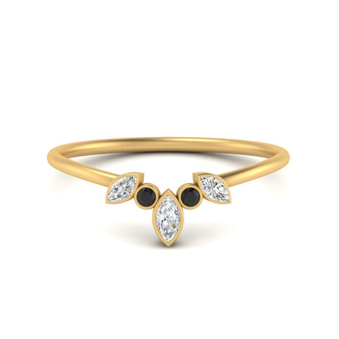 Crown Bezel Curved Band Ring