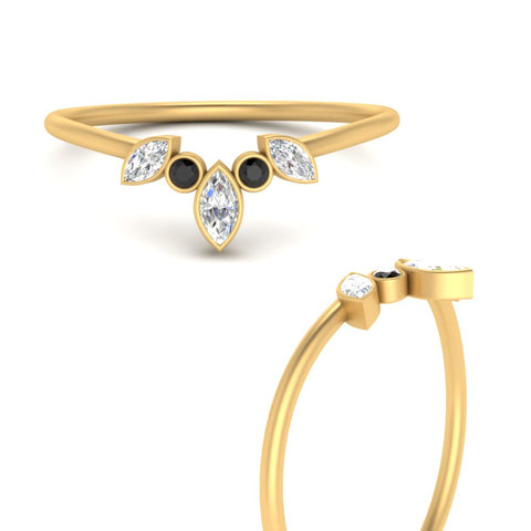 Crown Bezel Curved Band Ring