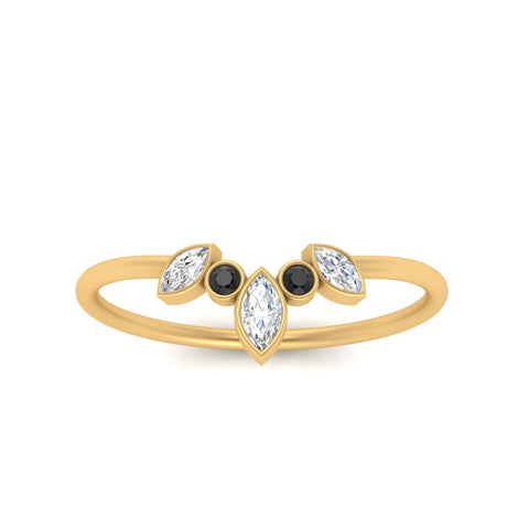 Crown Bezel Curved Band Ring