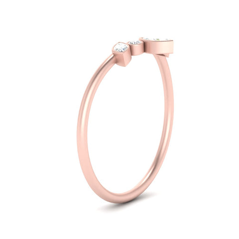 Crown Bezel Curved Band Ring