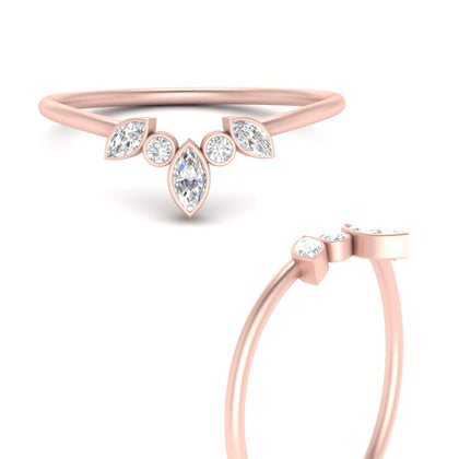 Crown Bezel Curved Band Ring