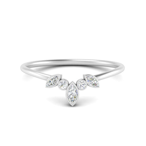 Crown Bezel Curved Band Ring