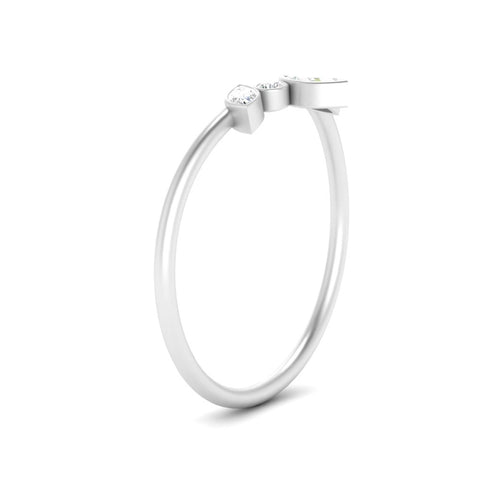 Crown Bezel Curved Band Ring