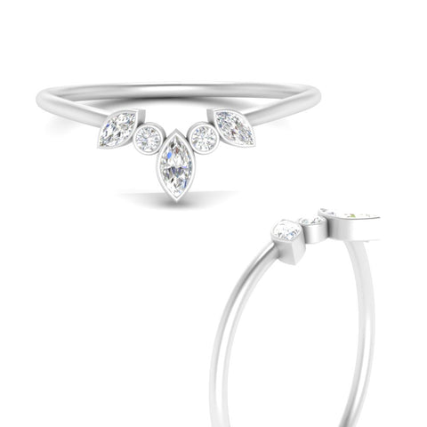 Crown Bezel Curved Band Ring