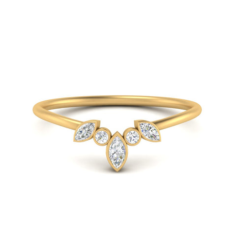 Crown Bezel Curved Band Ring