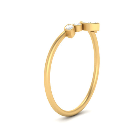 Crown Bezel Curved Band Ring