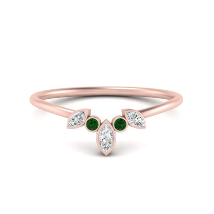 Crown Bezel Curved Band Ring
