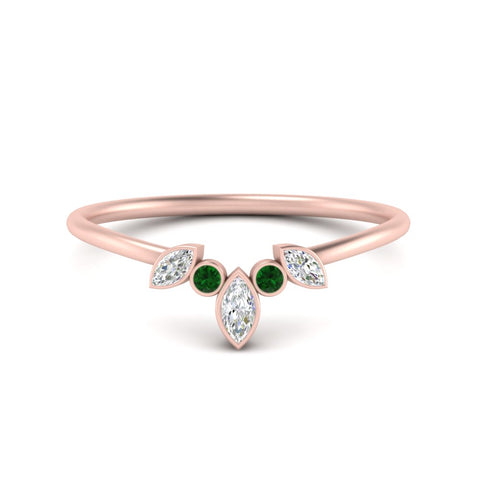 Crown Bezel Curved Band Ring