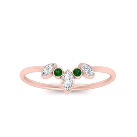 Crown Bezel Curved Band Ring