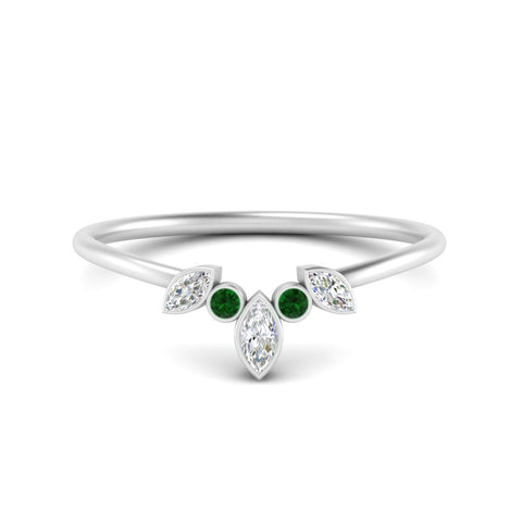 Crown Bezel Curved Band Ring