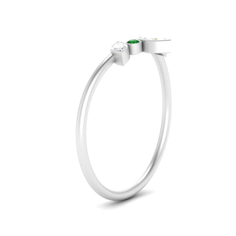 Crown Bezel Curved Band Ring
