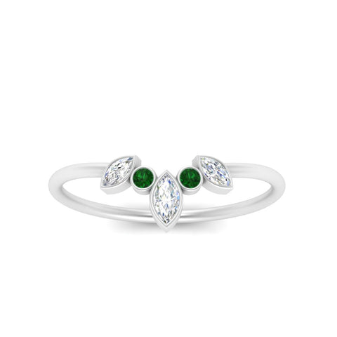 Crown Bezel Curved Band Ring