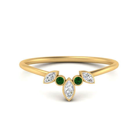 Crown Bezel Curved Band Ring