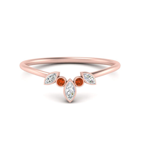 Crown Bezel Curved Band Ring
