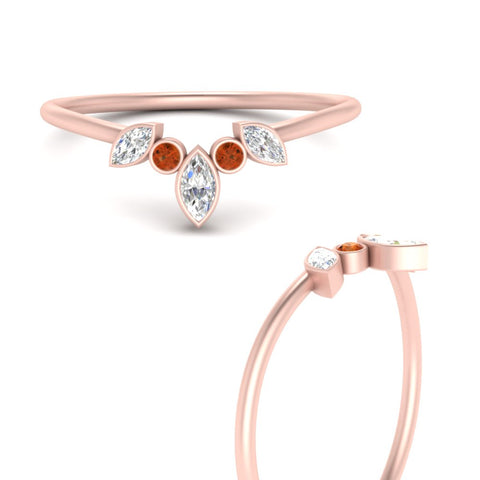 Crown Bezel Curved Band Ring