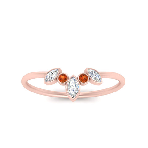 Crown Bezel Curved Band Ring